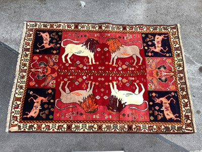 Lot 1482 - A Handmade Persian Shiraz Rug, centre...