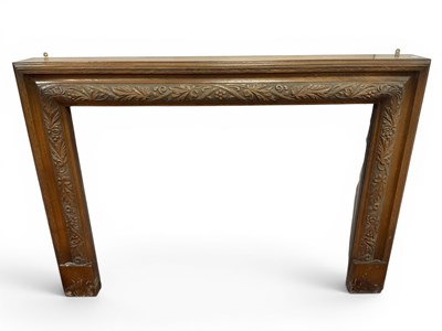Lot 1488 - XX Century Oak Fire Surround with carved...