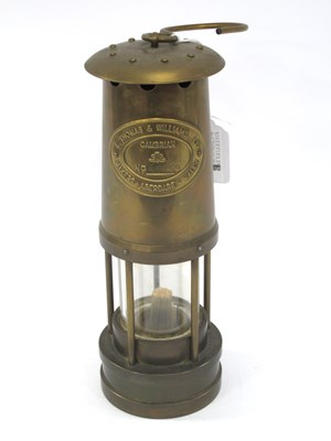 Lot 1394 - Brass Miners Lamp 'E Thomas Williams LTD...