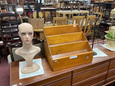 Lot 1572 - Ladies Wig Stand Mannnequin, one other stand,...