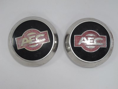 Lot 1403 - Vintage Automobilia AEC Circular Badges in...