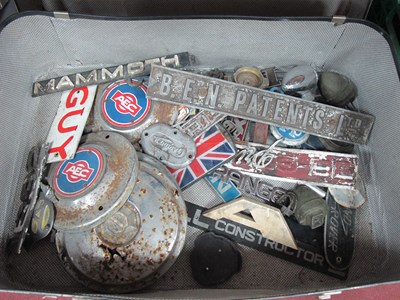 Lot 1422 - Vintage Automobile - signs hub caps, badges,...
