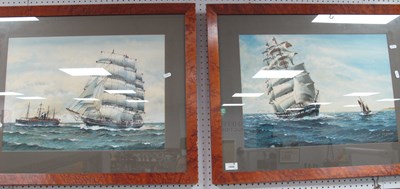 Lot 1444 - G.P. Wiseman, clipper ships at sea with other...