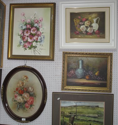 Lot 1455 - Four Still Life Oil Paintings, circa 1970s,...