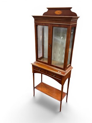 Lot 1503 - Yew Wood Display Cabinet, approx 66cm wide.