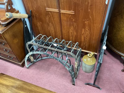 Lot 1559 - Two Castiron Hay Racks, firescreen, scythe,...