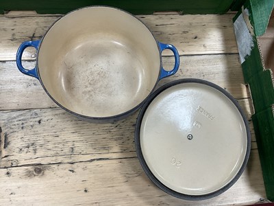 Lot 1026 - Cast iron enamelled kitchenware, including...