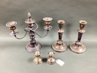 Lot 172 - A Pair of Hallmarked Silver Dwarf Candlesticks,...