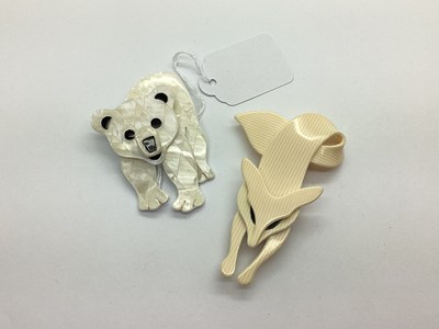 Lot 126 - Lea Stein: A Novelty Polar Bear Brooch,...