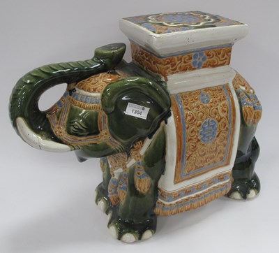 Lot 1304 - Chinese Pottery Elephant, garden seat 42cm high.