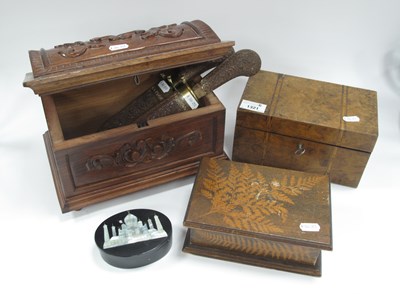 Lot 1321 - XIX Century Walnut Box, domed top box, with...