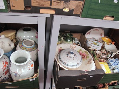 Lot 1080 - Ceramics, including assorted oriental vases,...
