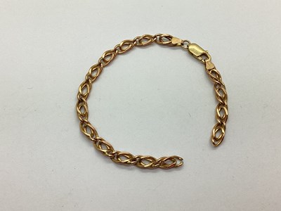 Lot 107 - A 9ct Gold Fancy Curb Link Bracelet, (broken).