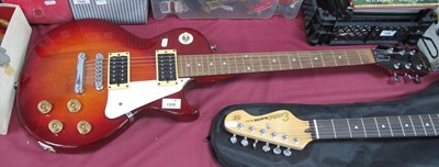 Lot 1328 - Epiphone electric guitar by Gibson in sunburst...