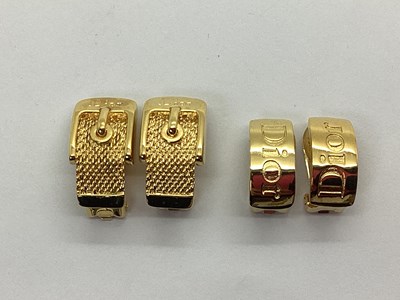 Lot 123 - Christian Dior; Two Pairs of Modern Gilt Metal...