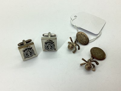 Lot 209 - A Pair of Modern Hallmarked Silver Cufflinks,...