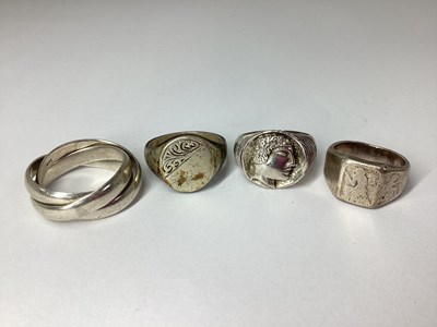 Lot 139 - A Modern Triple Band Ring, stamped "925"...