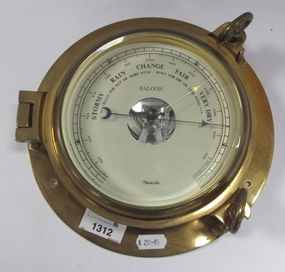 Lot 1312 - A Nauticalia maritime-style brass barometer,...