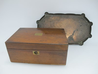 Lot 1402 - XIX Century Walnut Writing Slope with a hinged...