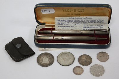 Lot 1284 - Cased Yard-O-Led sterling silver ball pen and...