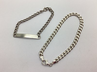 Lot 92 - A Hallmarked Silver Curb Link Bracelet,...