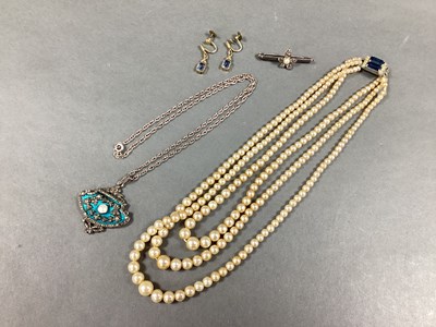 Lot 128 - A Highly Decorative French Pearl and Marcasite...