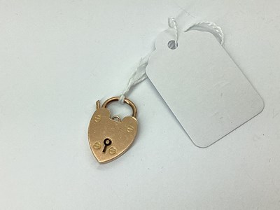 Lot 98 - A Rose Coloured Heart Shape Padlock Clasp,...