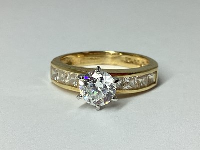 Lot 46 - QVC; A CZ Set Dress Ring, high claw set,...