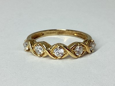Lot 47 - QVC; A CZ Set Half Eternity Style Ring, claw...