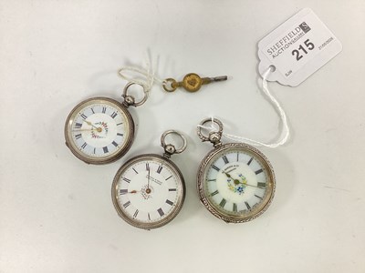 Lot 215 - A Small Collection of Decorative Fob Watches,...
