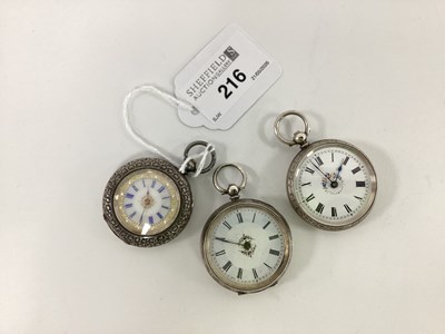 Lot 216 - A Small Collection of Decorative Fob Watches,...
