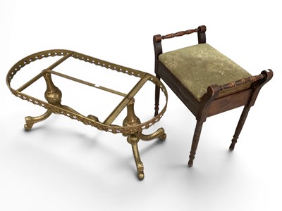 Lot 1486 - Italian Gilt Metal Table Base, 96m wide....