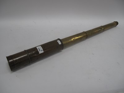 Lot 1295 - A 19th/early 20th century three-draw brass...