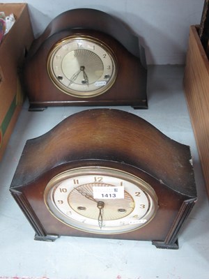 Lot 1413 - Two mid-20th century Bentima mantel clocks,...