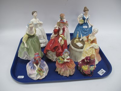 Lot 1206 - Nine Royal Doulton porcelain figures,...