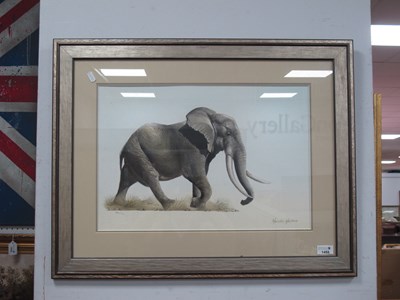Lot 1455 - Wendy Walder, Study of a Marching Elephant,...