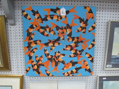 Lot 1450 - Woo, Study of Loach Fish, XX Century, 46cm...