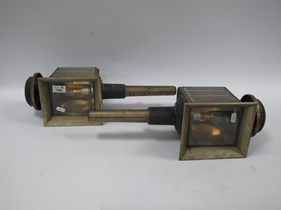 Lot 1384 - A Pair of XIX Century Coaching Lamps, Denehy,...