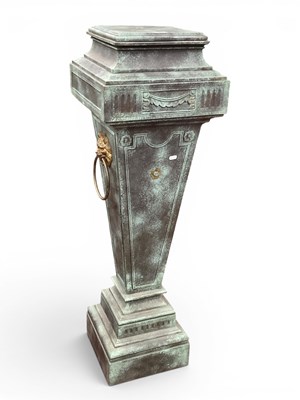 Lot 1530 - Classical Style Plinth with Brass Lion Mask,...