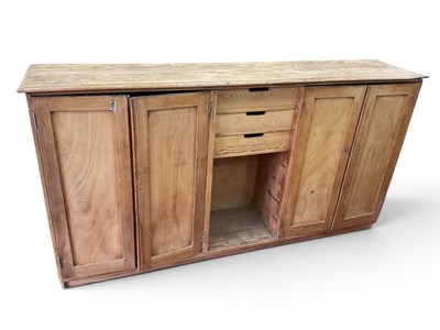 Lot 1517 - Pine Farmhouse Kitchen Cabinet Unit with two...