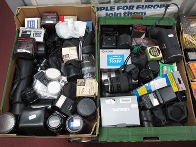 Lot 1001 - Camera lenses and accessories, including mixed...