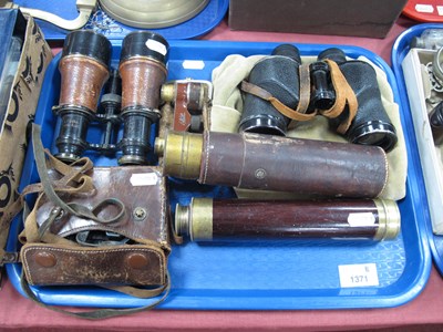 Lot 1371 - Vintage optics and military field equipment,...