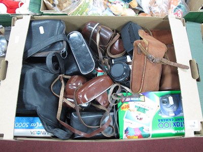 Lot 1090 - Mixed cameras, including SLR, rangefinder, box...