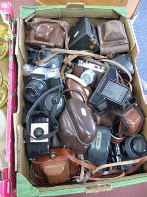 Lot 1063 - Mixed cameras, including SLR, rangefinder and...