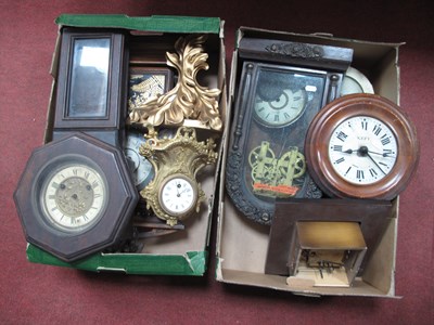Lot 1253 - Mixed vintage wall and parlour clocks,...