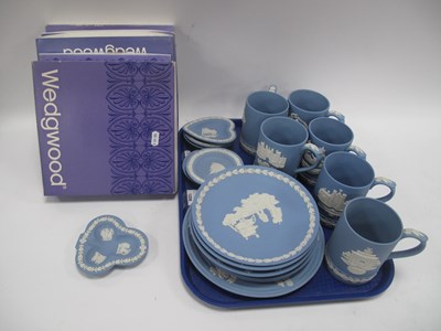 Lot 1208 - Wedgwood Five Jasper Ware Tankards, Olympiad...