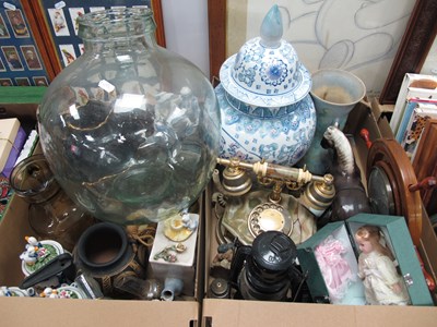 Lot 1012 - Onyx Telephone, ceramics, glassware, barometer,...