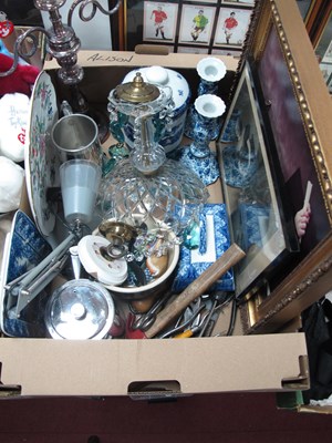 Lot 1007 - Glass Ceiling Light, tools, ceramics,...