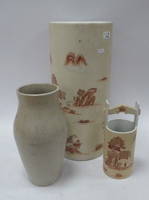 Lot 1195 - Oriental Hong Kong Pottery Stick Stand,...