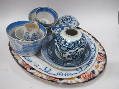 Lot 1199 - Delft Pottery 840 Vase, 10cm high, lidded jars,...